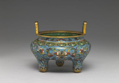 图片[2]-Copper incense burner in cloisonne enamels, Qing dynasty (1644-1911)-China Archive